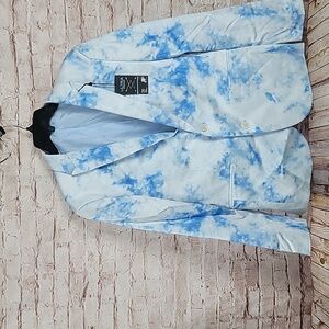 JF J  Ferrar blue tye dye blazer suit jacket 40 short slim fit new nwt